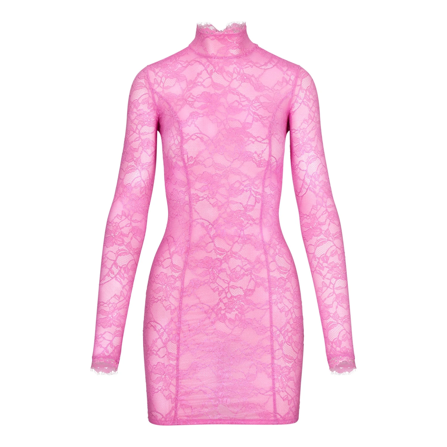 SKIMS LACE TURTLENECK DRESS | BUBBLE GUM 1 SKIMS LACE TURTLENECK DRESS | BUBBLE GUM