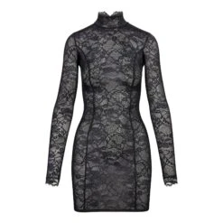 SKIMS LACE TURTLENECK DRESS | ONYX