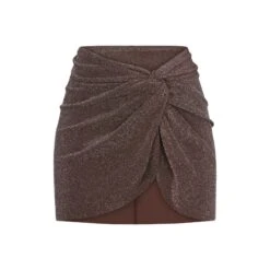 GLITTER SWIM SARONG MINI SKIRT | COCOA