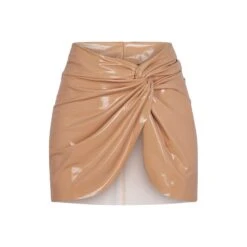 PVC SARONG MINI SKIRT | OCHRE