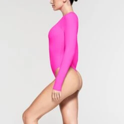 FITS EVERYBODY LONG SLEEVE CREW NECK BODYSUIT | NEON PINK -Deals Easy Allure Wardrobe Store SKIMS BODYSUIT AP CRW 0739 NC NPK 009 SD 7d017c7b b5bf 412a a6c7 ee89a822110d