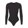 FITS EVERYBODY LONG SLEEVE CREW NECK BODYSUIT | ONYX
