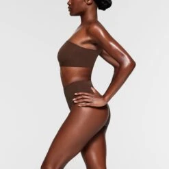 FITS EVERYBODY ONE SHOULDER CUT OUT BODYSUIT | COCOA -Deals Easy Allure Wardrobe Store SKIMS BODYSUIT BD THG 3042 NB COA 009 SD