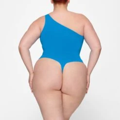 ESSENTIAL ONE SHOULDER BODYSUIT | MYKONOS -Deals Easy Allure Wardrobe Store SKIMS BODYSUIT BD THG 3703 GC MYK 0012 BK