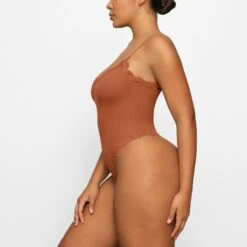 FITS EVERYBODY CORDED LACE CAMI BODYSUIT | BRONZE -Deals Easy Allure Wardrobe Store SKIMS BODYSUIT BD THG 4127 FA BRZ 0008 SD