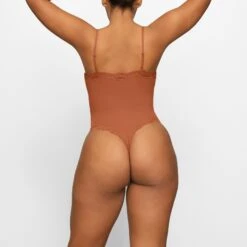 FITS EVERYBODY CORDED LACE CAMI BODYSUIT | BRONZE -Deals Easy Allure Wardrobe Store SKIMS BODYSUIT BD THG 4127 FA BRZ 0015 BK