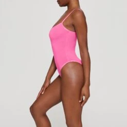 COTTON LOGO BODYSUIT | SUGAR PINK -Deals Easy Allure Wardrobe Store SKIMS BODYSUIT BS BDY 2005 HB PIN 0006 SD