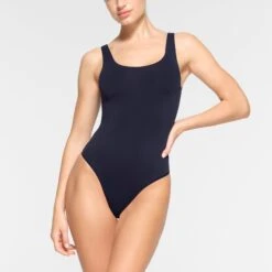 SOFT SMOOTHING THONG BODYSUIT | NAVY -Deals Easy Allure Wardrobe Store SKIMS BODYSUIT BS BST 0181 NC NVY 0005 FR