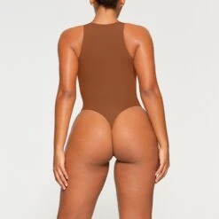 FITS EVERYBODY HIGH NECK BODYSUIT | BRONZE -Deals Easy Allure Wardrobe Store SKIMS BODYSUIT BS BST 0232 KA BRZ 0014 BK