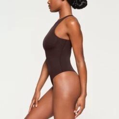 FITS EVERYBODY HIGH NECK BODYSUIT | ESPRESSO -Deals Easy Allure Wardrobe Store SKIMS BODYSUIT BS BST 0232 KB ESP 0010 SD