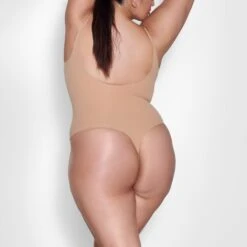 FITS EVERYBODY SQUARE NECK BODYSUIT | OCHRE -Deals Easy Allure Wardrobe Store SKIMS BODYSUIT BS SCN 0294 AQ OCH BK