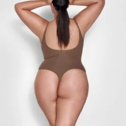 FITS EVERYBODY SQUARE NECK BODYSUIT | OXIDE -Deals Easy Allure Wardrobe Store SKIMS BODYSUIT BS SCN 0294 AQ OXD BK