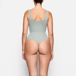 COTTON RIB BODYSUIT | MINERAL -Deals Easy Allure Wardrobe Store SKIMS BODYSUIT BS SCN 0653 DB MIN BK