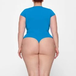 ESSENTIAL T-SHIRT BODYSUIT | MYKONOS -Deals Easy Allure Wardrobe Store SKIMS BODYSUIT BS TSH 0316 GC MYK 0012 BK