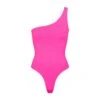 ESSENTIAL ONE SHOULDER BODYSUIT | PINK HIGHLIGHTER