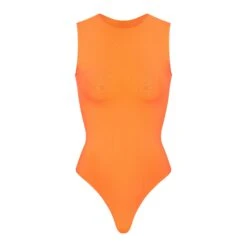 ESSENTIAL CREW NECK SLEEVELESS BODYSUIT | ORANGE HIGHLIGHTER
