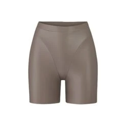 FAUX LEATHER BIKER SHORT | CEMENT