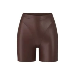 FAUX LEATHER BIKER SHORT | COCOA