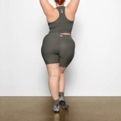 SKIMS PERFORMANCE HIGH-WAISTED BIKE SHORT | GUNMETAL -Deals Easy Allure Wardrobe Store SKIMS LOUNGEWEAR AP BKS 1604 AC CBN 0033 BK