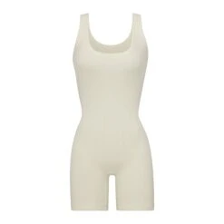 COTTON RIB ONESIE | BONE