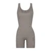 COTTON RIB ONESIE | SMOKE