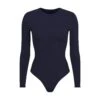 FITS EVERYBODY LONG SLEEVE CREW NECK BODYSUIT | NAVY