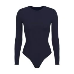 FITS EVERYBODY LONG SLEEVE CREW NECK BODYSUIT | NAVY
