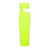 FITS EVERYBODY CUT OUT LONG DRESS | GREEN HIGHLIGHTER