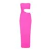 FITS EVERYBODY CUT OUT LONG DRESS | NEON PINK