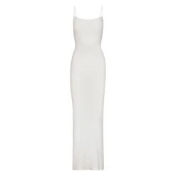 SOFT LOUNGE SHIMMER LONG SLIP DRESS | MARBLE