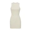 COTTON RIB TANK DRESS | BONE