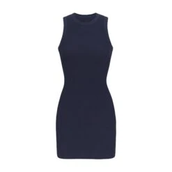 COTTON RIB TANK DRESS | NAVY