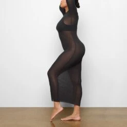 SUMMER MESH LONG SLEEVE DRESS | ONYX -Deals Easy Allure Wardrobe Store SKIMS LOUNGEWEAR AP DRS 1628 QA ONX 0008 SD x1a original