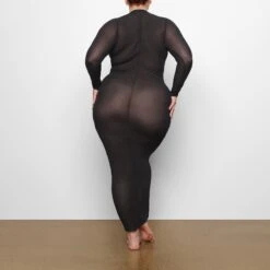 SUMMER MESH LONG SLEEVE DRESS | ONYX -Deals Easy Allure Wardrobe Store SKIMS LOUNGEWEAR AP DRS 1628 QC ONX 0011 BK x1a