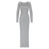 SOFT LOUNGE SHIMMER LONG SLEEVE DRESS | HEATHER GREY