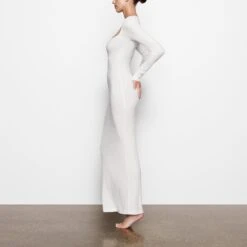 SOFT LOUNGE LONG SLEEVE DRESS | MARBLE -Deals Easy Allure Wardrobe Store SKIMS LOUNGEWEAR AP DRS 1701 OC MBL SD