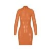 LATEX LONG SLEEVE DRESS | BRONZE