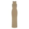 SMOOTH LOUNGE OPEN RACERBACK DRESS | KHAKI