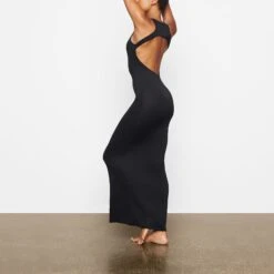 SMOOTH LOUNGE OPEN RACERBACK DRESS | ONYX -Deals Easy Allure Wardrobe Store SKIMS LOUNGEWEAR AP DRS 2040 TD ONX 0014 SD
