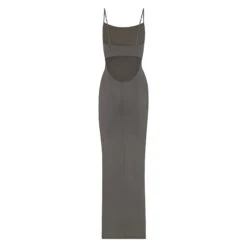SMOOTH LOUNGE LOW BACK CAMI DRESS | GUNMETAL -Deals Easy Allure Wardrobe Store SKIMS LOUNGEWEAR AP DRS 2041 GUN B