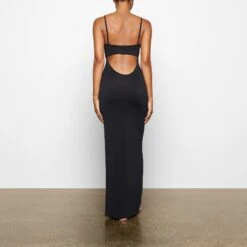 SMOOTH LOUNGE LOW BACK CAMI DRESS | ONYX -Deals Easy Allure Wardrobe Store SKIMS LOUNGEWEAR AP DRS 2041 TD ONX 0013 BK
