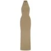 SMOOTH LOUNGE LOW BACK HALTER DRESS | KHAKI
