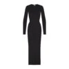 SMOOTH LOUNGE LONG SLEEVE OPEN BACK DRESS | ONYX