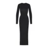 SMOOTH LOUNGE CREW NECK LONG SLEEVE DRESS | ONYX