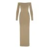 SMOOTH LOUNGE OFF THE SHOULDER DRESS | KHAKI