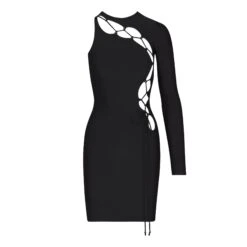 LACE UP MINI DRESS | ONYX