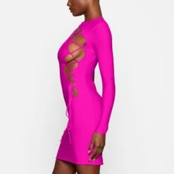 LACE UP MINI DRESS | FUCHSIA -Deals Easy Allure Wardrobe Store SKIMS LOUNGEWEAR AP DRS 2110 WA FSA 1801 SD