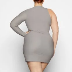 LACE UP MINI DRESS | CHROME -Deals Easy Allure Wardrobe Store SKIMS LOUNGEWEAR AP DRS 2110 WB CHM 0878 BK