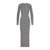 SOFT LOUNGE CREW NECK LONG DRESS | HEATHER GREY