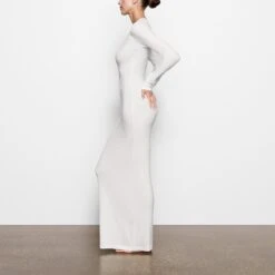 SOFT LOUNGE CREW NECK LONG DRESS | MARBLE -Deals Easy Allure Wardrobe Store SKIMS LOUNGEWEAR AP DRS 2118 OC MBL SD